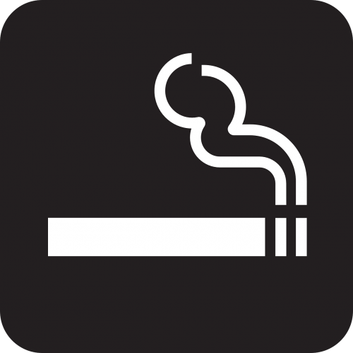 Rūkymas, Cigarečių, Dūmai, Juoda, Simbolis, Ženklas, Piktograma, Nemokama Vektorinė Grafika