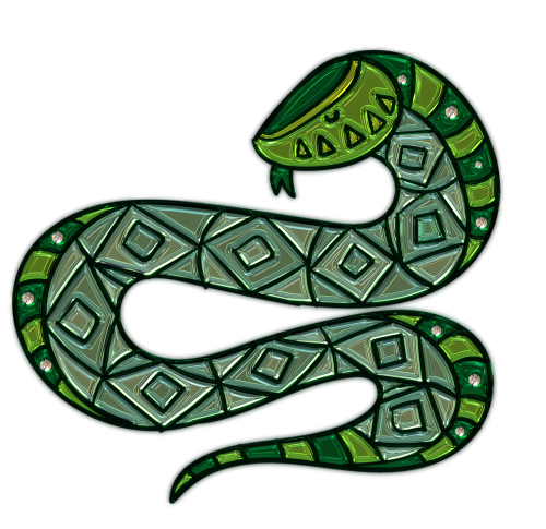 Gyvatė, Metalizatorius, Izoliuotas, Žalias