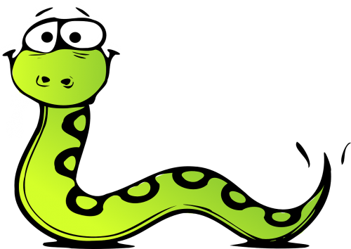 Gyvatė, Žalias, Animacinis Filmas, Pastebėtas, Uodega, Sumušimas, Nemokama Vektorinė Grafika