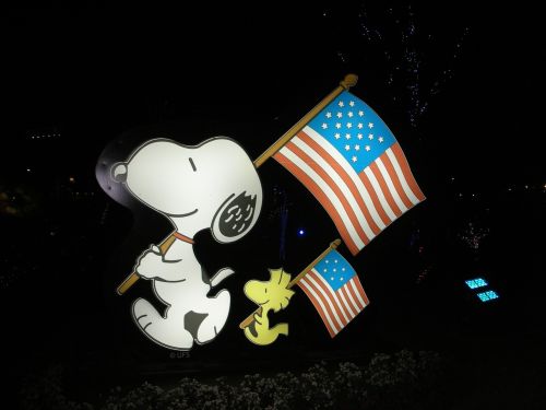 Snoopy, Medžio Drožyba, Amerikos Vėliava, Patriotinis, Patriotizmas, Animacinis Filmas, Skaičiai
