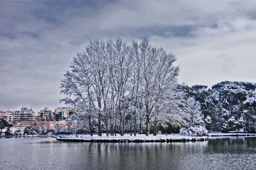 Sniegas, Roma, Vila Ada, Žiema, Italy