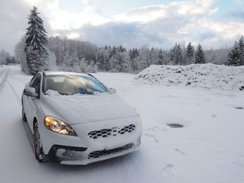 Sniegas, Automobilis, Volvo, V40, Gamta