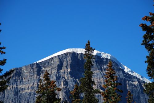 Sniegas, Kalnas, Kraštovaizdis, Kanada, Britų Kolumbija, Mėlynas Dangus