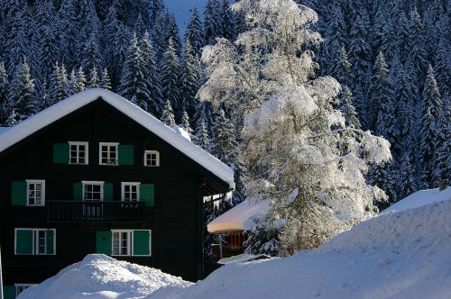 Sniegas, Geriausi Linkėjimai, Laimingų Naujųjų Metų, Alpės, Kalnas, Žiema, Chalet