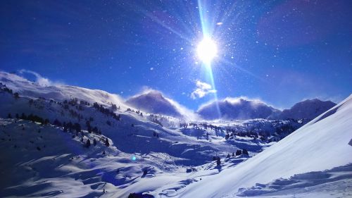 Sniegas, Dangus, Šaltas, Žiemą, Žiema, Gamta, Kraštovaizdis, Kalnas, Kalnai, Alpių, Saulė, Austria, Kalnų Peizažas