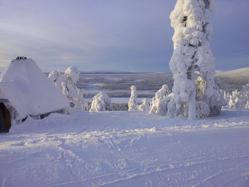 Sniegas, Slidinėjimas, Laplandas, Finland