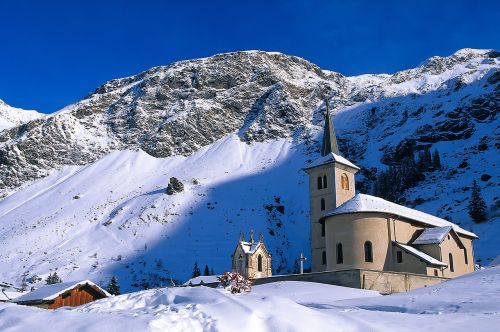 Sniegas, Žiema, Kalnas, Šaltas, Kalnų Viršūnė, Bažnyčia, France