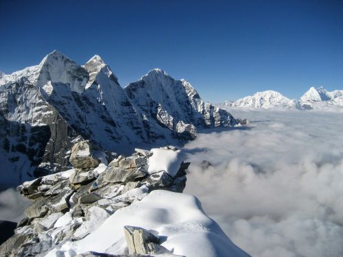 Sniegas, Kalnas, Kalnų Viršūnė, Ledynas, Ledas, Nepalas
