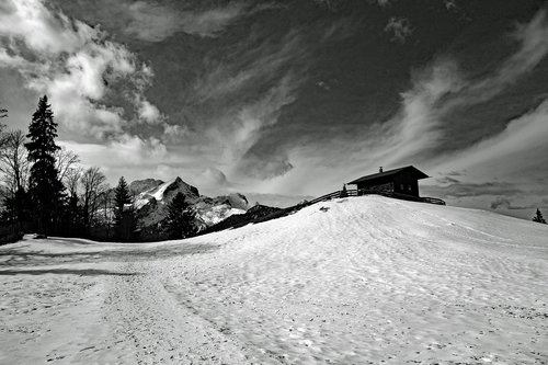 Sniegas,  Žiemos,  Kraštovaizdis,  Kalnų,  Pobūdį,  Garmisch Partenkirchen,  Eckbauer,  Sw,  Ai W