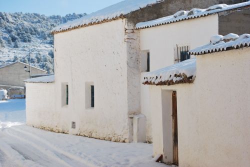 Sniegas, Stogas, Žmonės, Murcia, Žiema, Namai