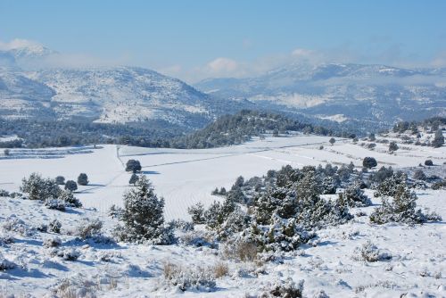 Sniegas, Kraštovaizdis, Kalnas, Murcia, Žiema