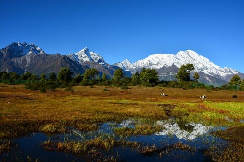 Sniego Kalnas, Saulėtekis, Ranča, Tibetas, Kraštovaizdis