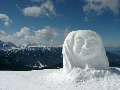 Sniego Moteris, Sniegas, Žiema, Kalnai, Dolomitai, Žiemą, Kraštovaizdis