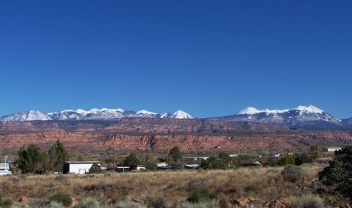 Snowcapped & Nbsp,  Kalnai,  La Sals,  Moab,  Utah,  Sniego Viršytas Lasalas Kalnai