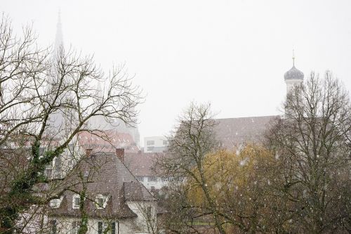 Sniegas, Ulm, Žiema, Snaigės, Šaltas, Sniegas, Rūkas, Srutos, Ulmi Katedra, Münsteris, Miestas