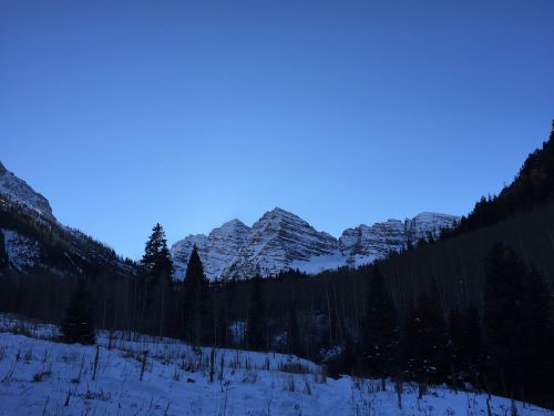 Saulėlydis, Sniegas, Kalnai, Colorado, Usa, Vakaras, Kraštovaizdis