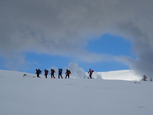 Snowshoeing, Sniegas, Debesys
