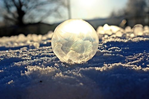 Muilo Burbulas, Šalnos Lizdas, Frost Globe, Sniegas, Eiskristalio, Sušaldyta, Žiema, Užšalęs Burbulas, Šaltas, Šaltis, Rutulys, Burbulas, Užšaldyti, Ledas