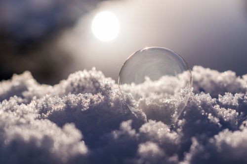 Muilo Burbulas, Sniegas, Sušaldyta, Ledas, Šaltas, Žiema, Užšalęs Burbulas, Šaltis, Rutulys, Burbulas, Šalnos Lizdas, Ledo Maišelis, Frost Globe, Užšaldyti, Žiemą, Auskaras