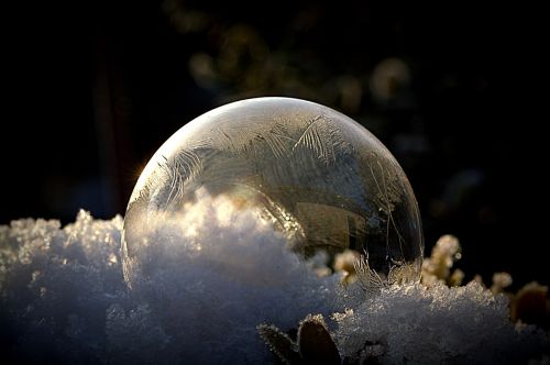 Muilo Burbuliukai, Sušaldyta, Užšalęs Burbulas, Rutulys, Šalnos Lizdas, Burbulas, Šaltas, Frost Globe, Žiemą, Žiema, Sniegas