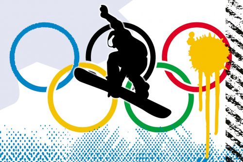 Sočis 2014, Rusija, Olimpiada, Žiemos Olimpinės Žaidynės, Varzybos, Snwowboarder, Freestyle, Šokinėti, Olimpiniai Žiedai, Grunge