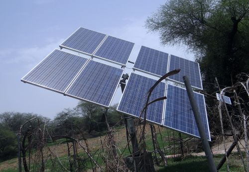 Saulės Elementai, Atsinaujinanti Energija, Saulės Energija, Elektra, Bharatpur, Rajasthan, Indija