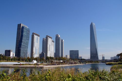 Songdo Incheon Korea, Pastatas, Songdo Centrinis Parkas, Parkas, 0 Laimėjo Jūros Vandenį