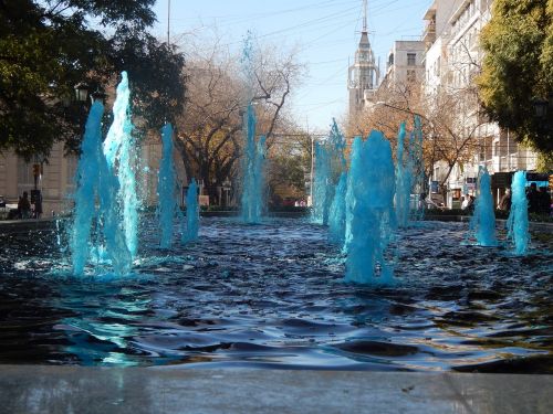 Šaltinis, Vanduo, Mėlynas, Vandens Šokėja, Purkštukai, Mendoza, Argentina