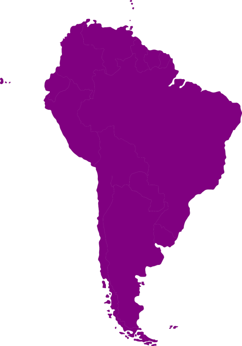 Pietų Amerika, Žemynas, Žemėlapis, Šalyse, Alyva, Violetinė, Nemokama Vektorinė Grafika