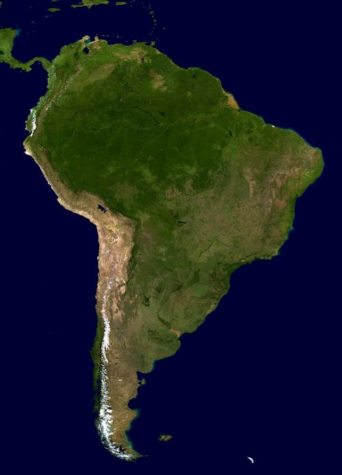Pietų Amerika, Žemynas, Žemė, Žemėlapis, Oro Vaizdas, Palydovinis Vaizdas, Palydovinė Nuotrauka, Amerikietis, Brazilija, Argentina