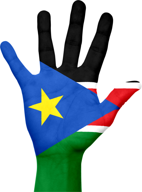 South Sudan, Vėliava, Ranka, Nacionalinis, Pirštai, Patriotinis, Patriotizmas, Sudanas, Afrika