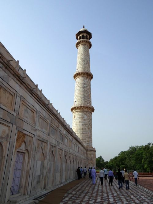 Pietvakarių Bokštas, Minaretas, Architektūra, Taj Mahal Kompleksas, Baltas Marmuras, Agra, Indija