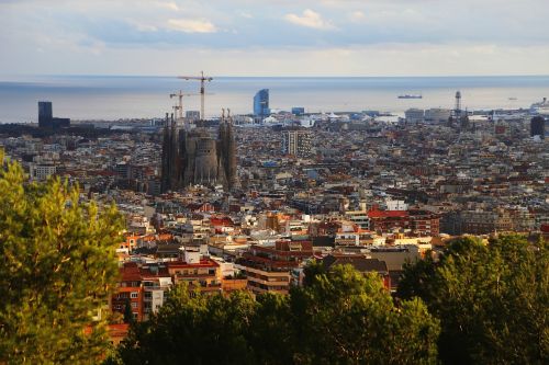 Ispanija, Katalonija, Barcelona, Kelionė, Architektūra, Panorama, Jūra, Rodyti Vietą, Sagrada Familia, Gaudi