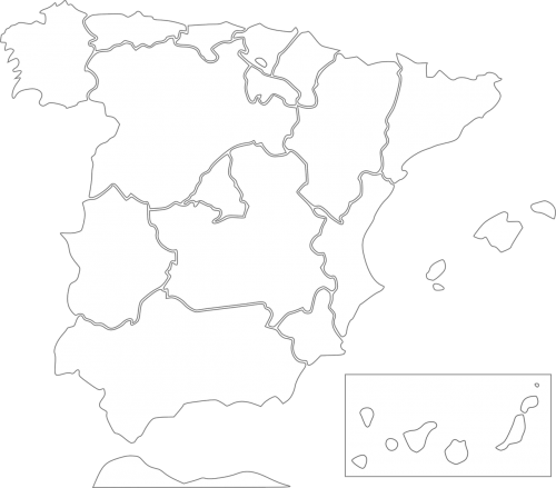 Ispanija, Žemėlapis, Europa, Šalis, Ispanų, Nemokama Vektorinė Grafika