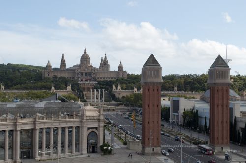 Ispanija, Barcelona, Panorama, Miestas, Architektūra