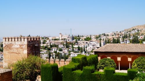 Ispanija, Andalūzija, Granada, Tvirtovė, Albaicinas, Alhambra, Kalnai, Architektūra, Šiluma, Vasara, Rugpjūtis, Kelionė