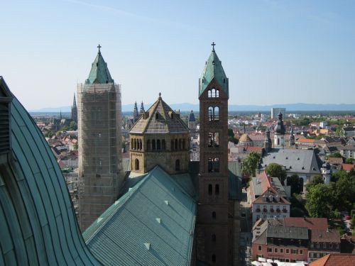Speyer,  Katedra,  Eksterjeras,  Architektūra,  Bažnyčia,  Europa,  Vokietija,  Religinis,  Pastatas,  Vaizdas,  Istorinis,  Žinomas,  Spiers,  Bokštai,  Unesco