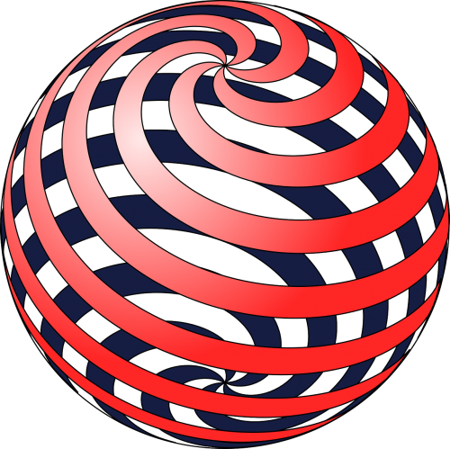 Spiralė, Rutulys, Sfera, Matematika, Raudona, Nemokama Vektorinė Grafika