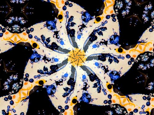 Fonas,  Tapetai,  Kaleidoskopas,  Spiralė,  Dizainas,  Tekstūra,  Juoda,  Mėlynas,  Geltona,  Spiralės Kaleidoskopo Fonas