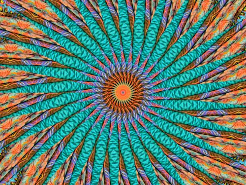 Fonas,  Tapetai,  Kaleidoskopas,  Modelis,  Tekstūra,  Spiralė,  Apvalus,  Ratas,  Spinduliai,  Turkis Ir Mėlynas,  Oranžinė,  Spiralės Kaleidoskopo Fonas