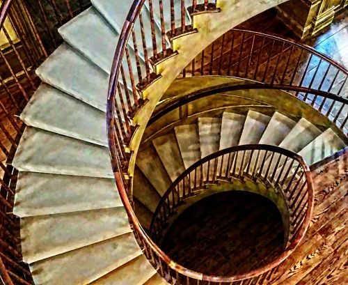 Laiptinė,  Laiptai,  Spiralė,  Vertigo,  Dažytos,  Tapybos,  Architektūra,  Spiraliniai Laiptai