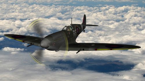 Spitfire, Skraidantis, Debesuotas Skrydis, Britų Karo Lėktuvas, Wwii Lėktuvas