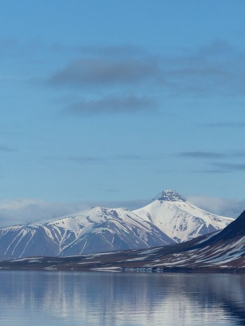 Spitsbergenas, Kalnai, Ledas, Kraštovaizdis, Arktinis Vandenynas, Vanduo, Šaltis