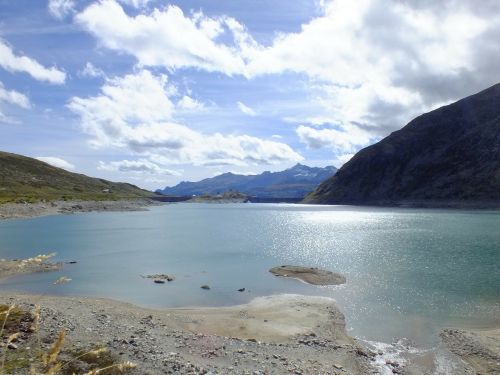 Splügen Pass, Ežeras, Šaltas, Kalnai, Šveicarija, Praeiti, Ruduo, Žiema