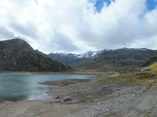 Splügen Pass, Ežeras, Šaltas, Kalnai, Šveicarija, Praeiti, Ruduo, Žiema