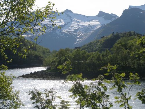 Lofoten, Norvegija, Kraštovaizdis, Kalnai, Upė, Vaizdas, Gamta, Pavasaris