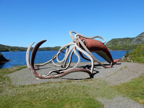 Kalmarų Skulptūra, Statula, Milžiniškas Kalmaras, Kelio Danga, Newfoundland