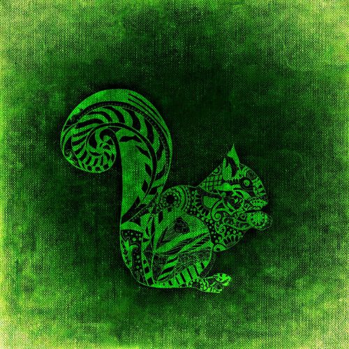 Voverė, Žalias, Abstraktus