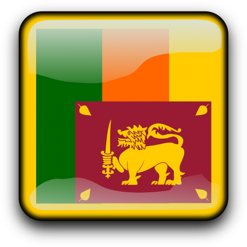 Šri Lanka, Vėliava, Šalis, Tautybė, Kvadratas, Mygtukas, Blizgus, Nemokama Vektorinė Grafika