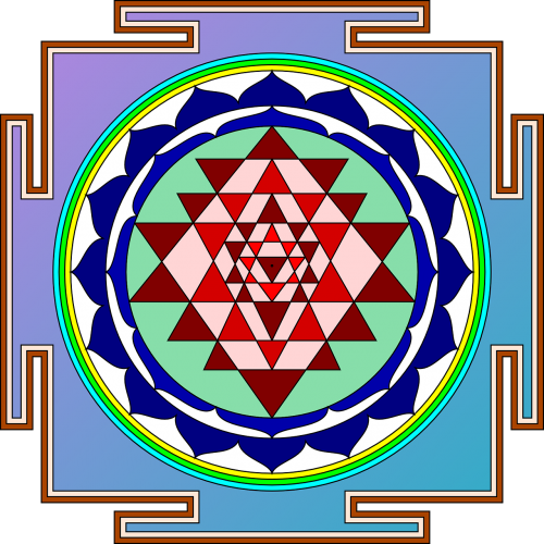 Sri Yantra, Objektas, Atsidavimas, Hindu, Geometrinis, Blokavimas, Trikampiai, Shakti, Garbinimas, Religinis, Nemokama Vektorinė Grafika